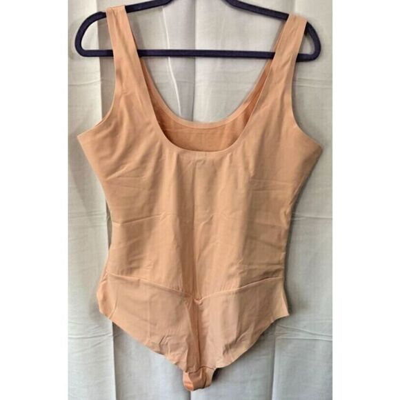 Pinsy Women's Sz XL Peach Scoop Tank Cheeky Shapesuit Shapewear Bodysuit - Picture 2 of 5